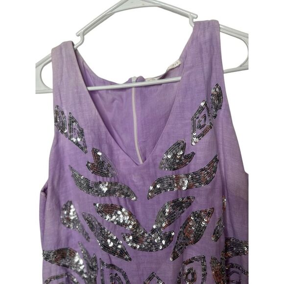 Boston Proper Lavender Purple Sequin Line. blend Mini Dress Size 10 Princess - Picture 5 of 12